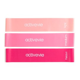 Set of 3 Pink Exercise Booty Bands for Women - Non-Slip and Elastic Fitness Bands for Legs and Glutes Workout, Strength Training, and Yoga