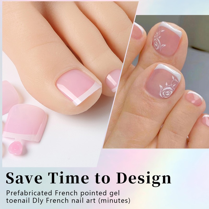 False Toenails Kit, Full Coverage, False Toenails Set, Fake Nails
