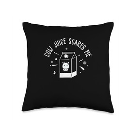 Lactose Intolerance With Humor Lactose Intolerant Cow Juice Scares Avoid Milk Free Throw Pillow, 16x16, Multicolor