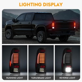 LED Tail Light Fit for Ford F150 1997-2004, for F-250 1997-1999 Light Duty (7 Lug Nut), for F-250 F-350 F450 F550 Super Duty 1999-2007, Driver and Passenger Side Taillights, Smoke Lens