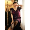 BABEYOND Plus Size 1920s Art Deco Fringed Sequin Dress Flapper