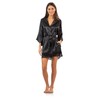 Ashford & Brooks Women's Printed Satin Short Kimono Robe -
