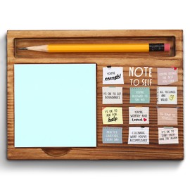 Note to Self Mental Health Motivational Sticky Note Holder Gifts for Therapy Therapist School Counselor Women Men Psychologist Positive Vibes Awareness Self-Stick Note Pad Holders ZSS34