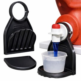 [2 Pack] Laundry Detergent Cup Holder with Silicone Drip Catcher for Easy Cleaning, Metal Screw for Secure Fit, Prevents Messes and Leaks in Your Laundry Room (Black)