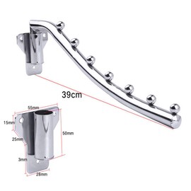 Folding Wall Mounted Clothes Hanger Rack, Stainless Steel Garment Hooks with Swing Arm Holder, Space Saver Clothing Hanging System Closet Storage Organizer with Screws for Bedroom Laundry Room, 1 Pack