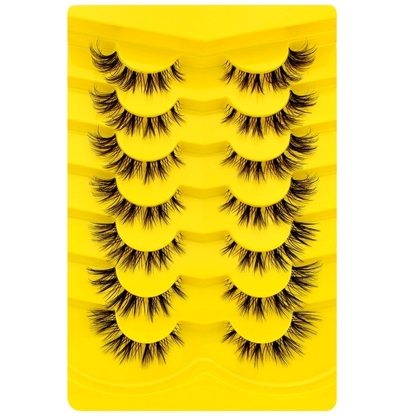 False Eyelashes Clear Band Cat Eye Natural Look 15mm Wispy