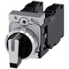 Siemens 3SU11502BL601LA0 Selector Switch, Illuminable, Complete Unit, 22mm, Metal, White,