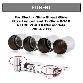 4 PCS Docking Hardware Cover Kit - PSLER Point Docking Hardware Coverfor 2009-2022 Touring Electra Glide Street Glide Road Glide Road King Models 2 Short 2 Long Chrome