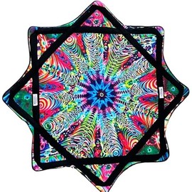 (moo-JEE) - Classic Flow Star - for Beginners & Advanced - Fun & Challenging Flow Toy - Vibrant Colors & Patterns Durable - 27 Diameter - 15 Ounce Weight (Cosmic Coil)