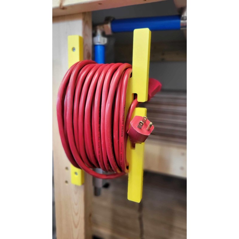 Poly Heavy Duty Extension Cord Storage Reel, Yellow Cord Organizer
