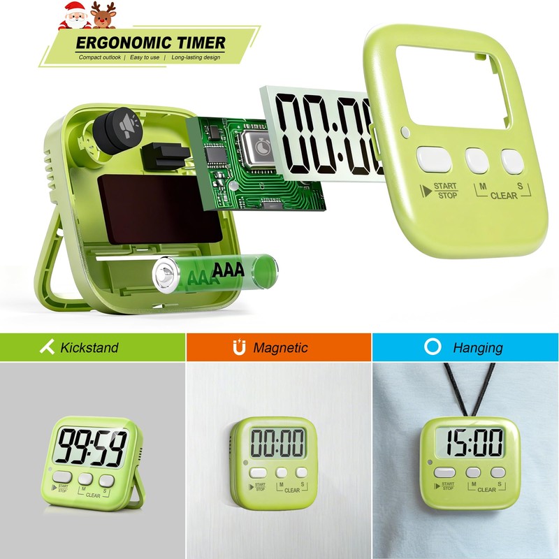 Antonki 2 Pack Digital Timer for Kids, Magnetic Countdown Kitchen