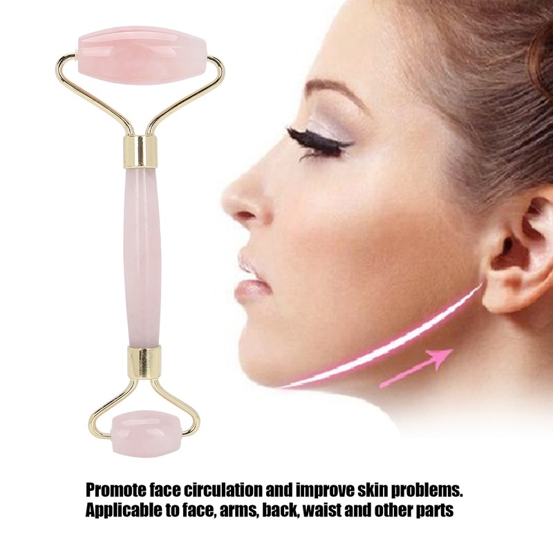 Face Roller Massager Dual Head Natural Roller Massage Tool for
