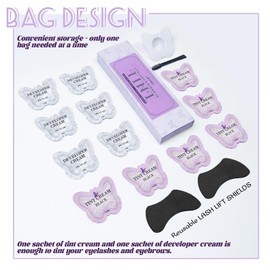 Libeauty Eyebrow Tint, Lash Tint Kit Black, Eyebrow Dye with Lash Lift Shields, Double Head Brush, New Bag Design Eyelash Tint for Dyeing Eyelashes and Eyebrows at Home and in Salons