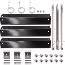Criditpid Grill Parts for Chargriller 5050, 5650, 3001, 3030, 5072, 3008, 4000, 5252, 5050 Grill Models, Porcelain Steel Heat Plate, Burner Tube, Hanger Bracket, Electronic Igniter.