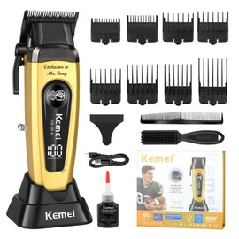KEMEI Professional Hair Clippers for Men, Clippers for Hair Cutting, Rechargeable Cordless Hair Clippers, Haircut Clippers, Hair Cutting Tools, LED Display, Perfect Gifts for Men.