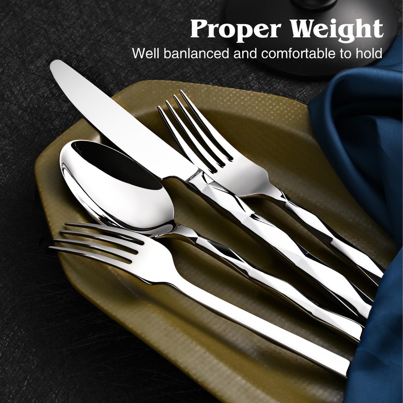 KINGSTONE Silverware Set, Luxury 40 Piece Flatware Set for 8,