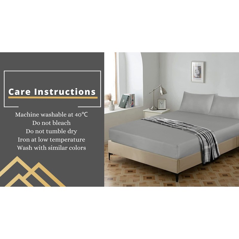 Light Grey Fitted Sheet Super King Size - 25cm Deep