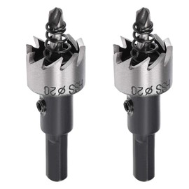 20mm HSS Drill Bit Hole Saw Cutter,HSS Hole Saw Kit, Hole Saw Drill Bit Set Cutter Tool, High Speed Steel Hole Saw Cutting Kit, HSS Drill Bit for Metal Alloy Wood (2 Pcs)