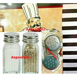 Greenbrier Diner Style Retro Classi Clear Glass Salt & Pepper Shakers Set
