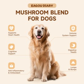 Mushroom for Dogs - Mushroom Powder for Dogs, Supports Joint & Gut Health, Enhances Energy, Boosting Immunity, Mushroom Blend Supplement, 100g