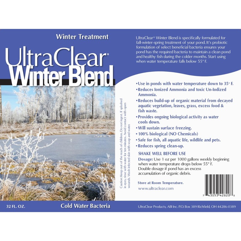 UltraClear Winter Blend Liquid 32oz – Natural Cold-Water Pond Clarifier