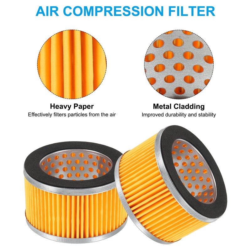 PATIKIL 3.2 x 2 Inch Air Compressor Intake Paper Filter