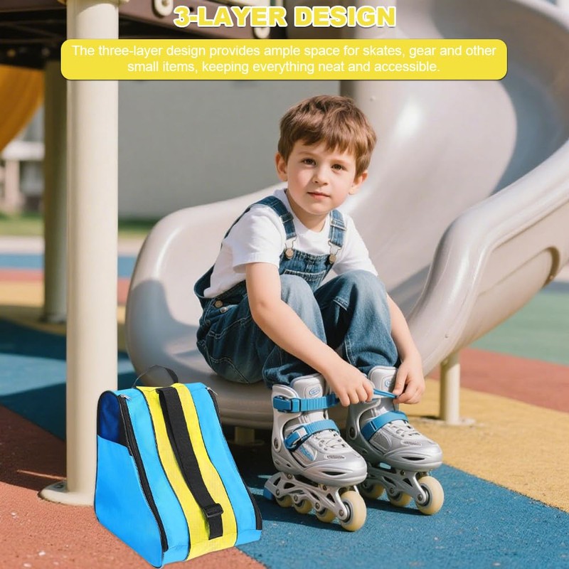 YWKJDDM Roller Skate Bag, Unisex Ice Skate Bag with Adjustable