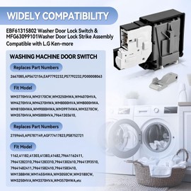 EBF61315802 Washer Door Lock Switch MFG63099101 Washer Door Lock Strike Compatible with LG Kenmore Washing Machine Assembly Replacement WM3770HVA WM8000HVA WM3370HWA