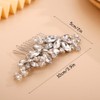Chargances Bridal Silver Rhinestone Flower Hair Comb Wedding Crystal Hair