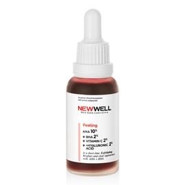 Newwell Exfoliating Solution Serum with 10% AHA & 2% BHA - Pore Refining Face Serum Against Acne, Pimples & Blemishes - Glow Booster for Radiant Complexion