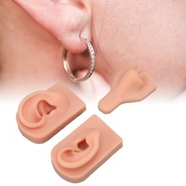 Piercing Practice Model, Reusable Elastic Teaching Aids Soft Piercing Practice Model with Base for Hospital (Light Skin Color)