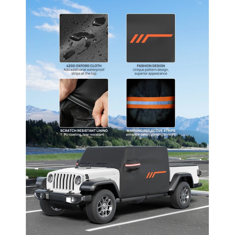 JOYTUTUS Gladiator JT Cab Cover 2020-2025, Waterproof All-Weather