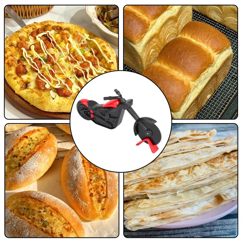 HAPPOW Motorcycle Pizza Cutter with Sharp Stainless Steel Cutting Wheel