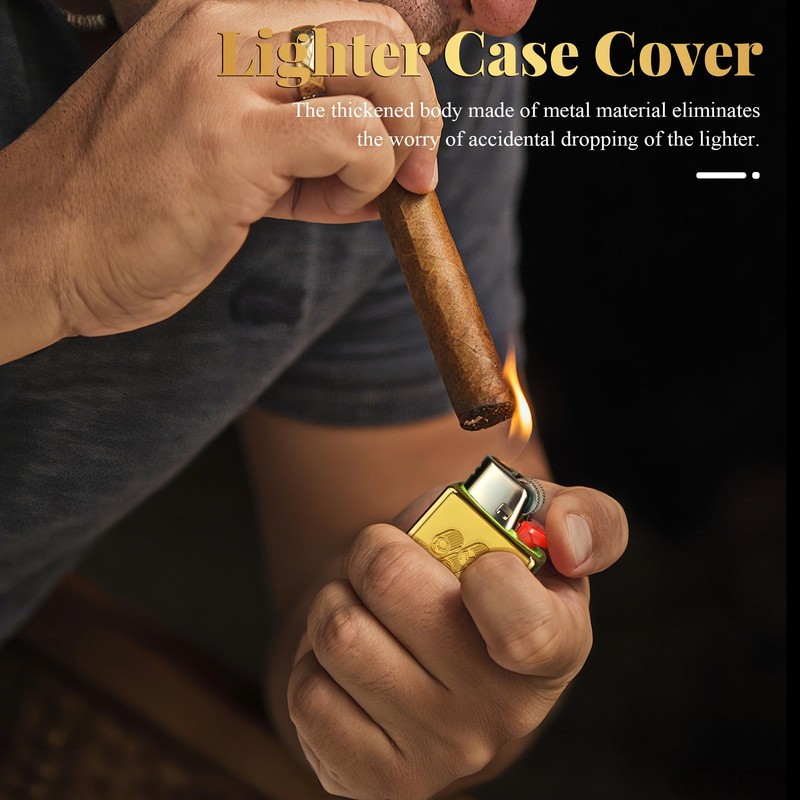 WANBRO Gold Bar Lighter Case, Vintage Metal Lighter Holder Cover