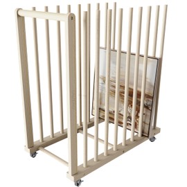 UNZERO Art Storage Rack, Art Drying Rack, Art Canvas Storage Stand, Canvas Boards Rack Art Storage for Drawing Board for Art Studios, Gallery(Contemporary, 15.6" D x 29.5" W x 30" H)