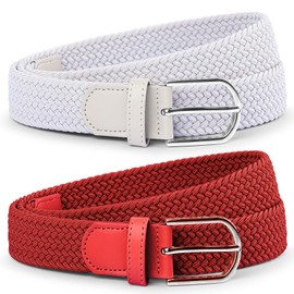 TANGCHAO 2-Pack Belts for Women & Men, Ladies Belts for Jeans Comfortable | No-Hole Adjustable Elastic Belt women, Fashionable and Versatile