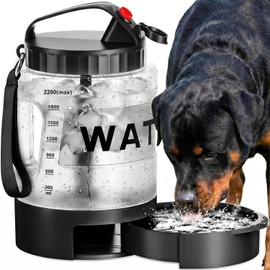 Dispensador de tazón de Agua para Perro, de 86 onzas, Botella de Agua Grande de Viaje para Perros, para Acampar, Parque, Viaje por Carretera, sin derrames, tazón de Agua para Perros, sin BPA