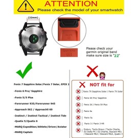 GARTOO Leather Band for Garmin Fenix 6/5/7/Epix 2 Watch Bands, QuickFit 22mm Genuine Leather Wrist Strap for Garmin Fenix 6 Pro/Sapphire/EPIX 2 Black