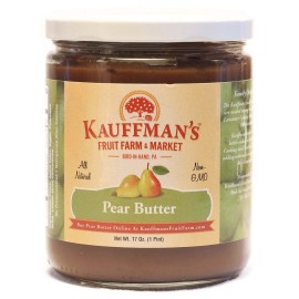 Kauffman Orchards Pear Butter Spread, 17 oz. Jar - 17 Ounce Jar (Case of 12)