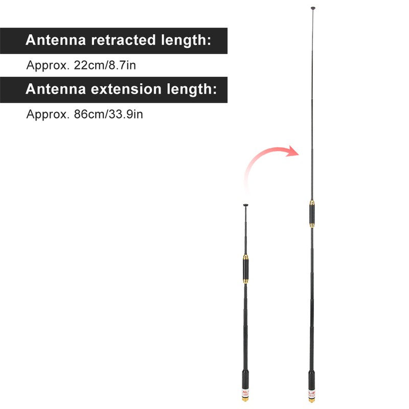 Handheld Two Way Radio Telescopic Antenna UV Dual Frequency Range