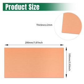 Uxney Copper Sheet Metal,4" x 8"-14 Gauge(2mm) Thickness,99.9% Pure Copper Plates for DIY, Jewelry, Electrical, Repair, Industrial(1 Pac）