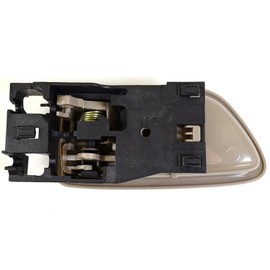 Eynpire 8017 Front / Rear Left Driver Side Interior Inside Door Handle Beige/Tan Crew Cabs for 2001-2007 Toyota Sequoia; 2004-2006 Toyota Tundra (Double Cab ONLY)
