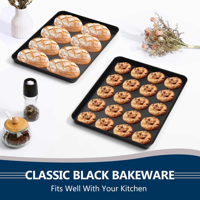 P&P CHEF 16 Inch Baking Cookie Sheet Pan, Carbon Steel