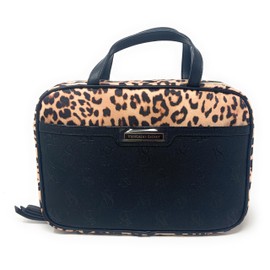 Victoria's Secret Travel Case Toilet Bag Hanging Organizer Leopard Black Logo