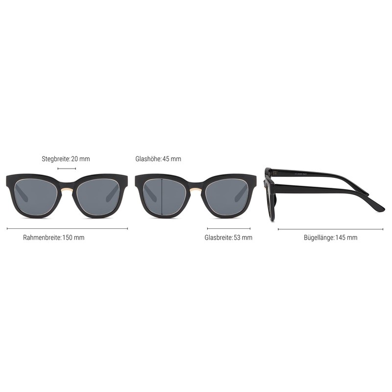 styleBREAKER Nerd 09020082 Women's Sunglasses with Wide Plastic Frame and
