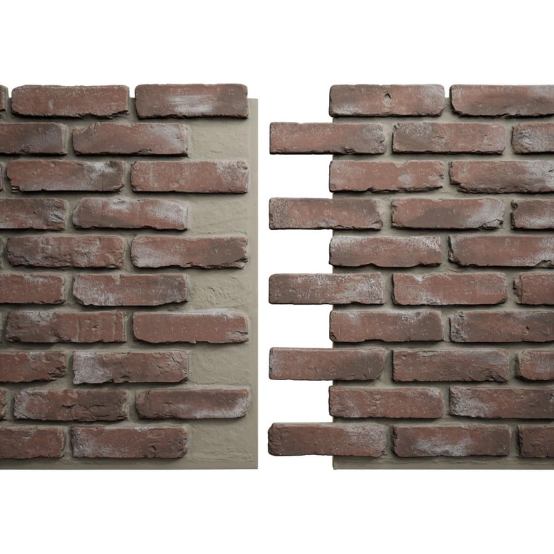 EverStone Aged Brick Faux Brick Panel, 46 7/8"W x 27"H