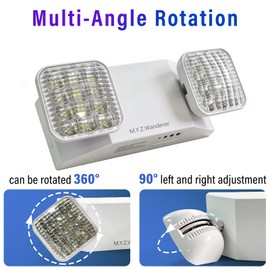 M.Y.Z. Wanderer Emergency Lights with Battery Backup,Hardwired Emergency Exit Light Fixtures for Business-1 Pack