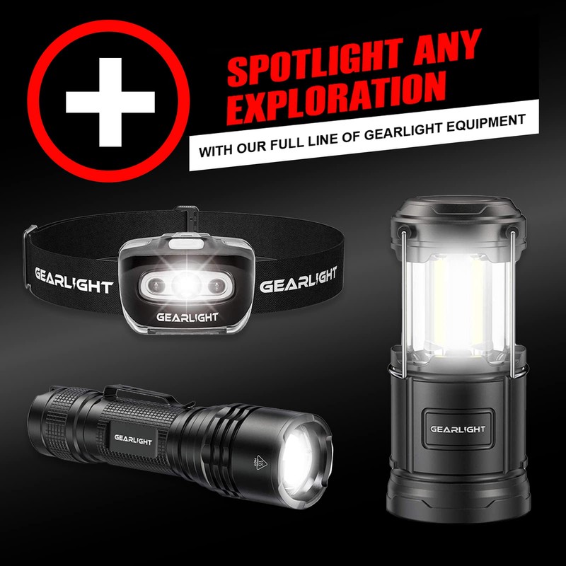 GearLight LED Flashlight Bright, Zoomable Tactical Flashlights with High Lumens