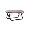 VILLEY Bamboo Round Folding Table, Camping Half-fold Portable Table with
