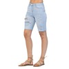 Judy Blue Bermudas de talle alto para mujer, Azul/claro, M